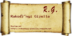 Raksányi Gizella névjegykártya